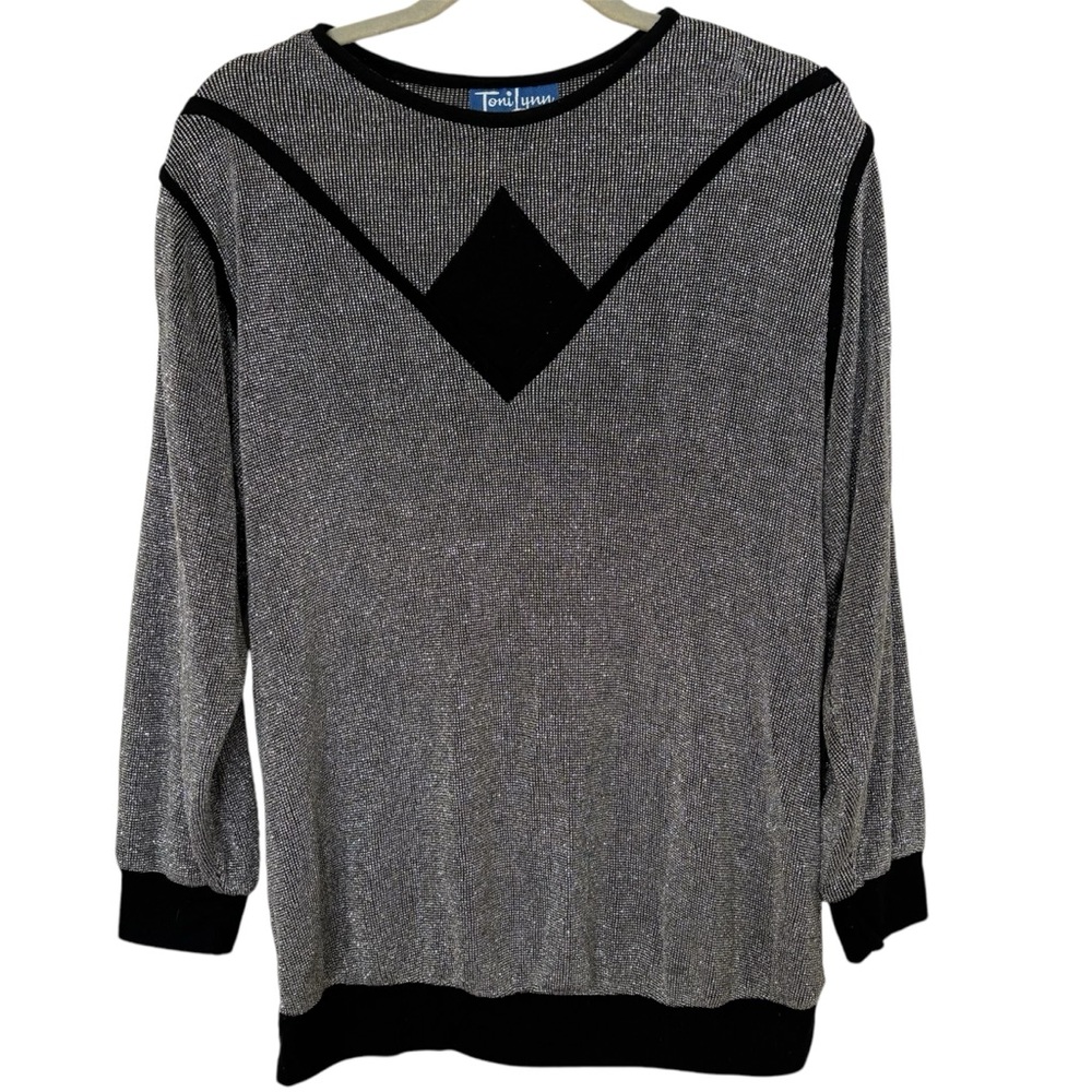 Vintage Toni Lynn Silver Sparkly Sweater Size M/L